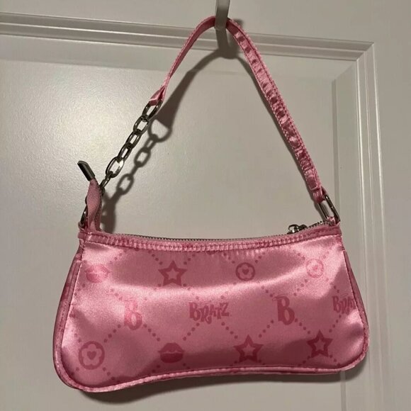Dolls Kill Handbags - Dolls Kill x Bratz Girlz Really Rock Satin Repeat Print Shoulder Bag NEW